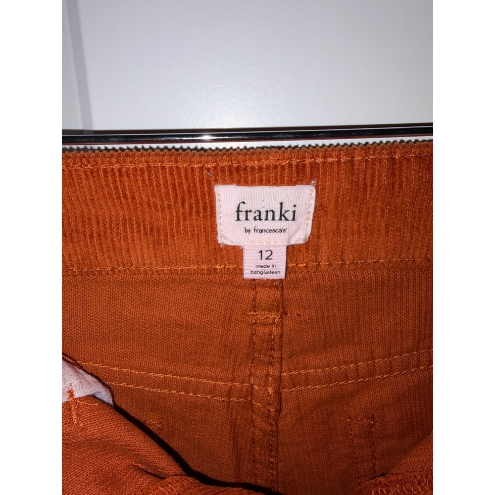 Franki by Francesca's Youth 12 Rust Orange Corduroy Ultra High Rise Mom Jeans - Picture 7 of 9